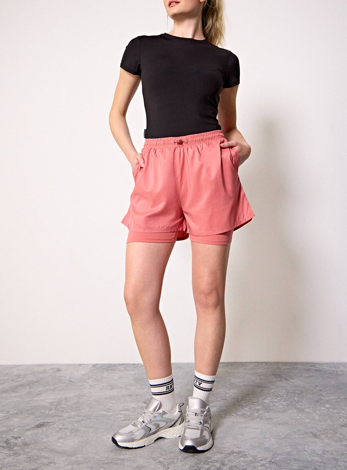 REAKTIV Dark Pink Training 2-In-1 Short L - Image 2